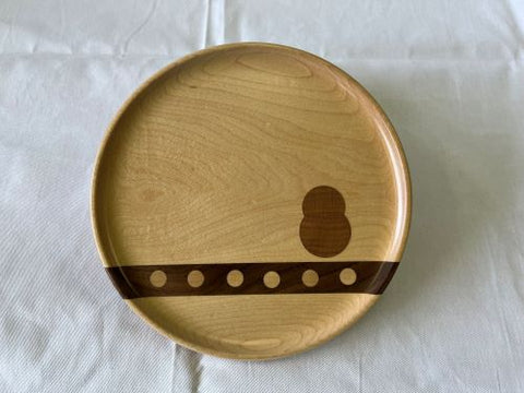 宮島細工職人中島茂作 宮島彫茶器用お盆